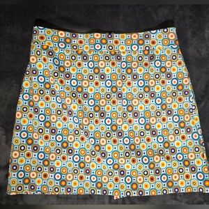 Peter Millar Colorful Geometric Mini Skirt Golf Pickleball Tennis Athletic Skort